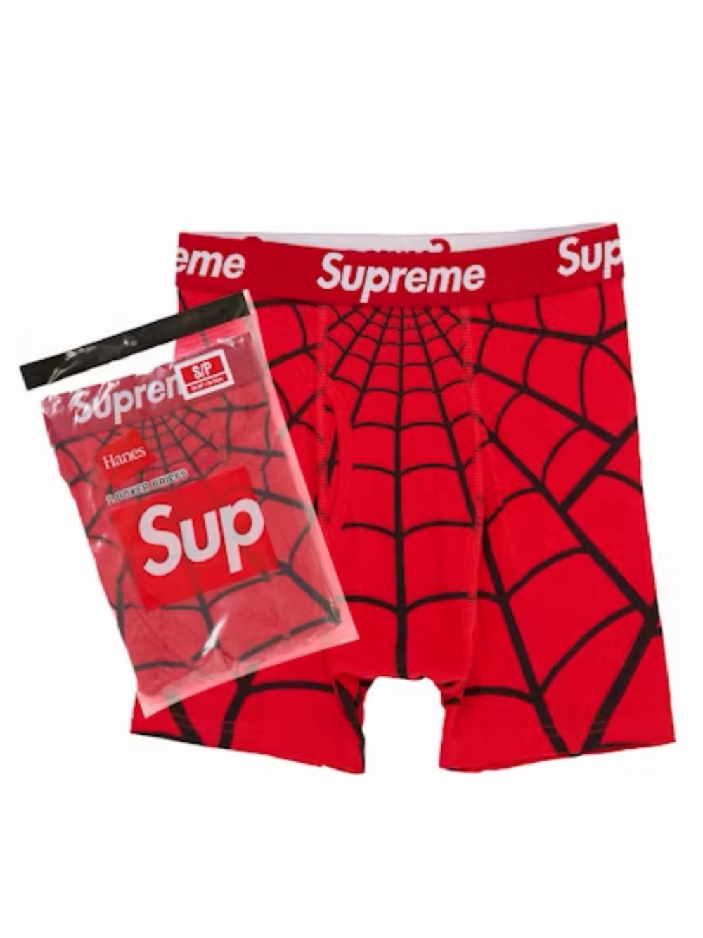 Supreme Red Boxer Briefs Spider-Man Print 2pack